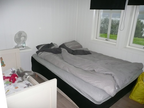 Todalsfjord Ferienhaus E Schlafzimmer Doppelbett
